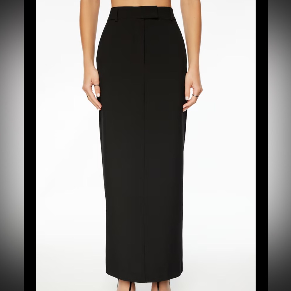 Dynamite Grey Maxi Pencil Skirt with Slit